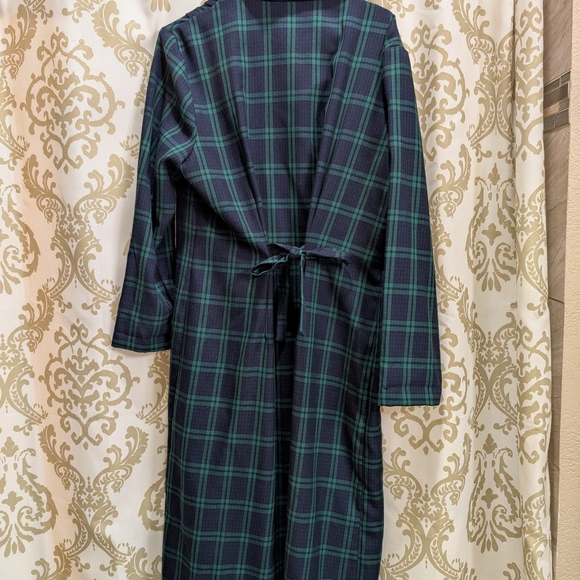 Vintage Green and Black Plaid Long Sleeve Dress - Picture 4 of 5